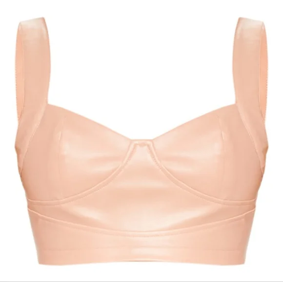 NWT Faux leather crop top bustier - Picture 5 of 11